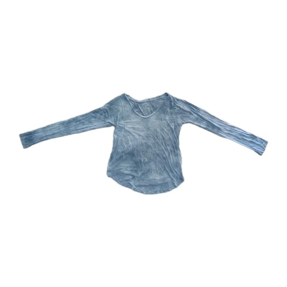Soft and Sexy American Eagle Long Sleeve V Neck T Shirt Blue size S - Picture 3 of 7